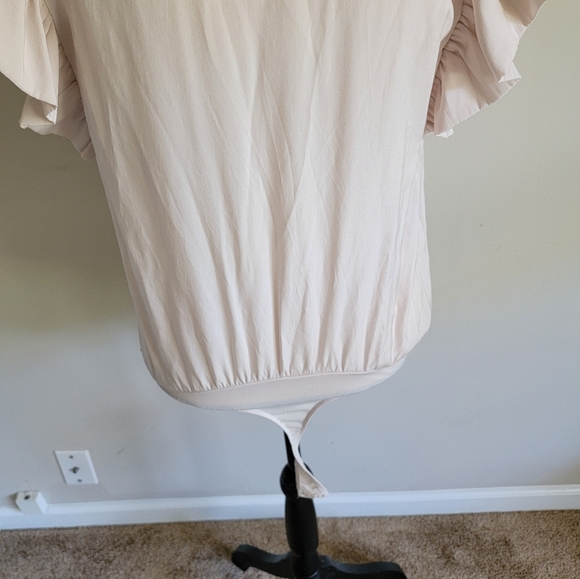 Express Cream Ruffle Sleeve Bodysuit - Picture 6 of 7